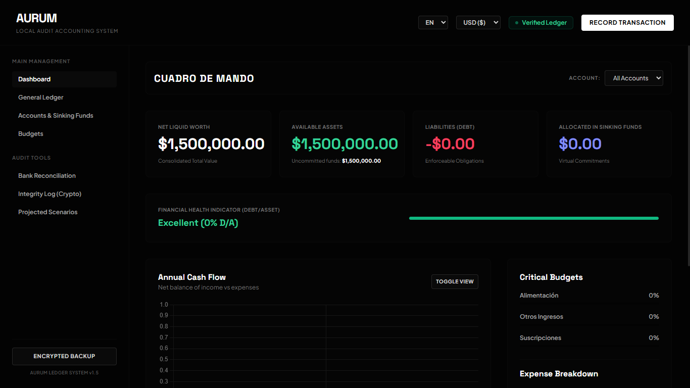 Aurum - control de finanzas personales preview 2